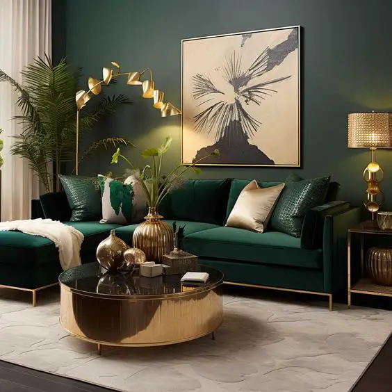 Explore 2024's Top Green Living Room Designs for Luxurious Interiors