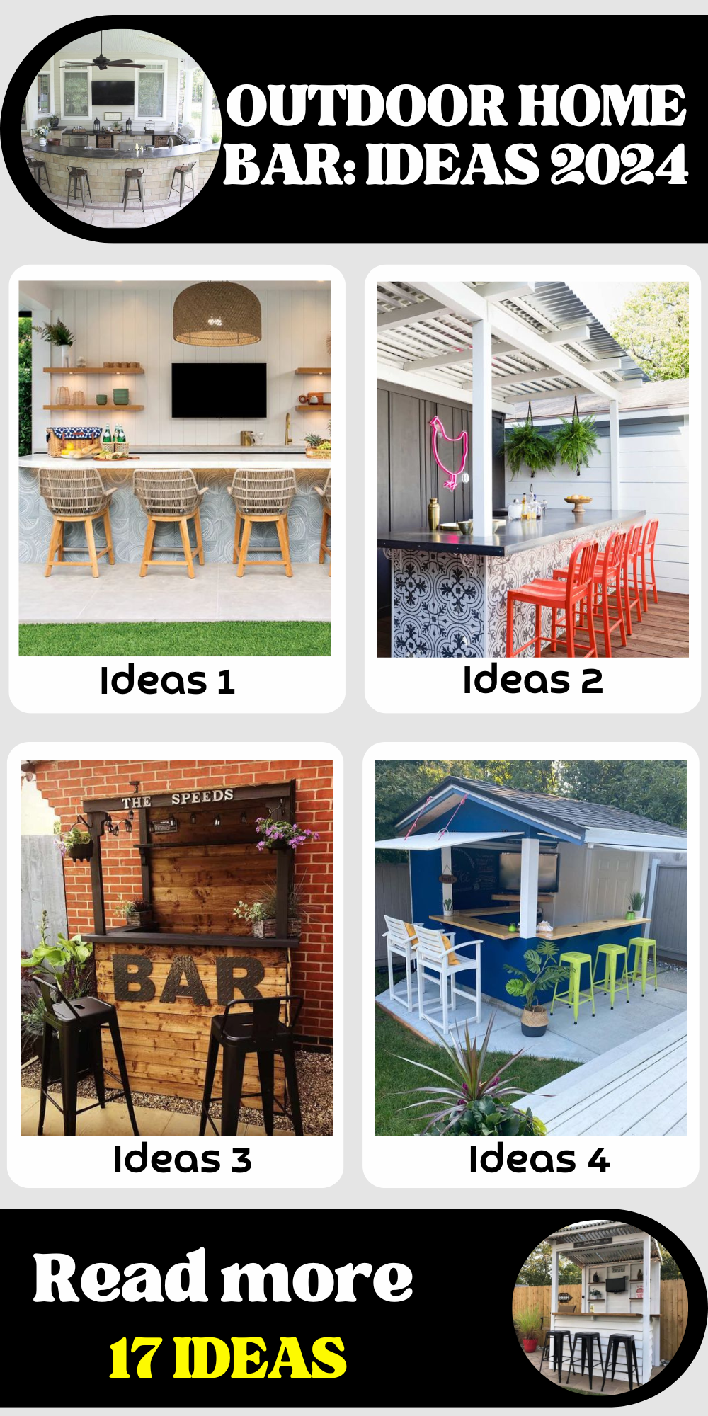 2024's Top Outdoor Home Bar Trends: Colorful to Chic Designs
