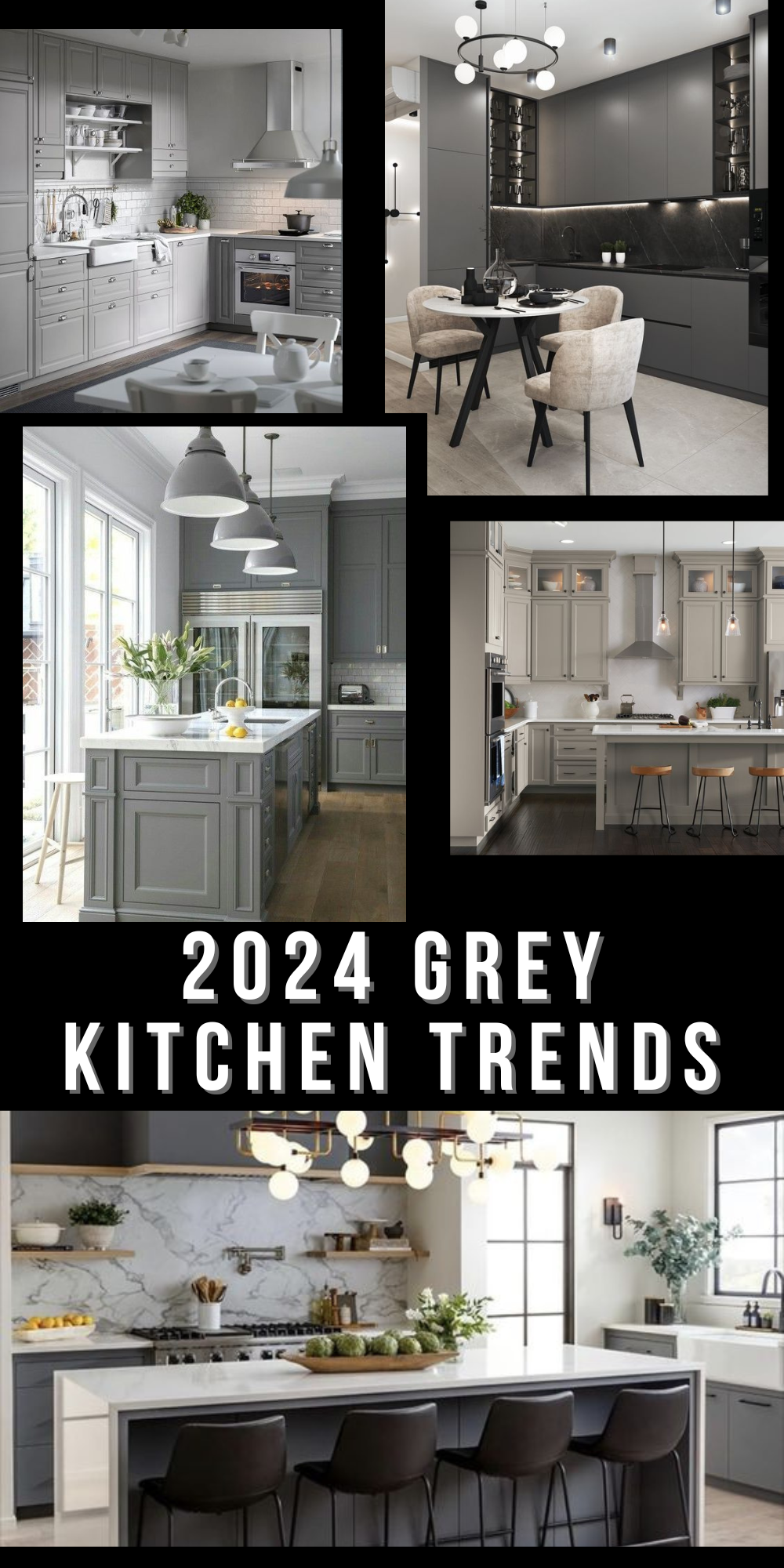 2024 Grey Kitchen Trends: Elegant Cabinets & Modern Layouts