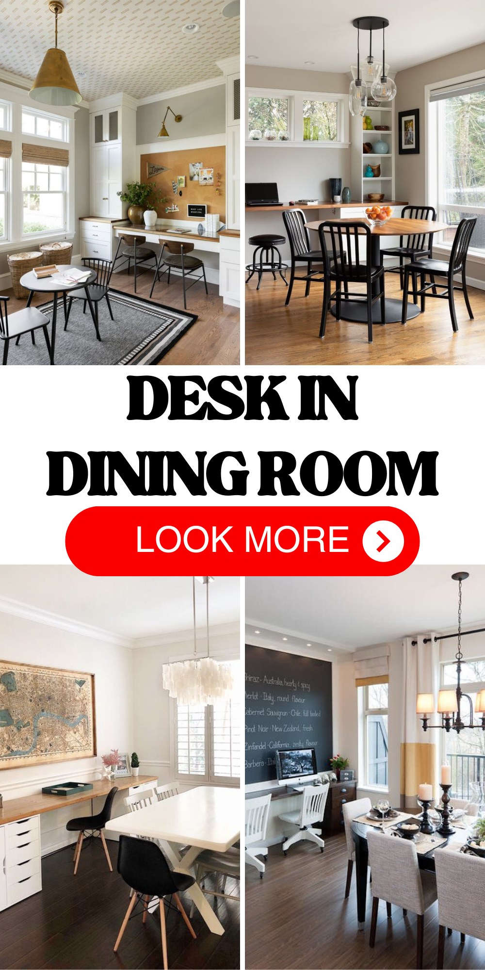 Desk in Dining Room Ideas Blend Work & Decor in Small Spaces