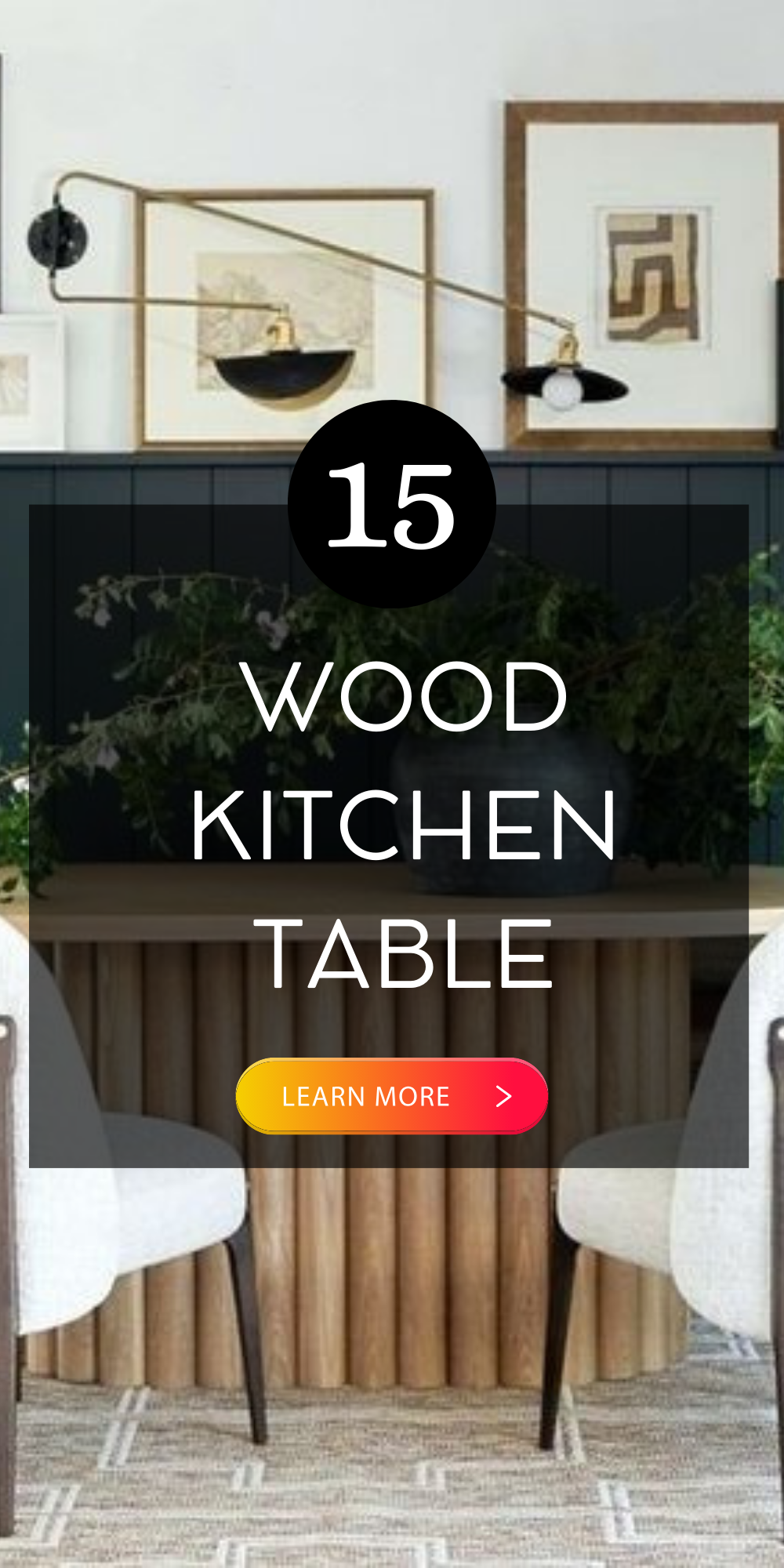 Modern Farmhouse Round Wood Kitchen Table Small Space Ideas, Decor